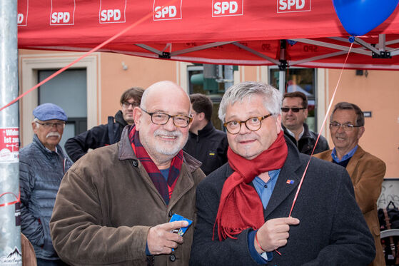 SPD-Ortschef Thomas Pregl und Europa-Kandidat Martin Lücke -Foto: S. Riegel