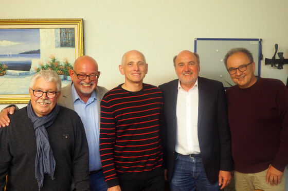 (v.l.n.r.) Günther Barthelmes, Thomas Pregl, Wolfgang Heyder, Franz-Josef Schick und Klemens Wölfel