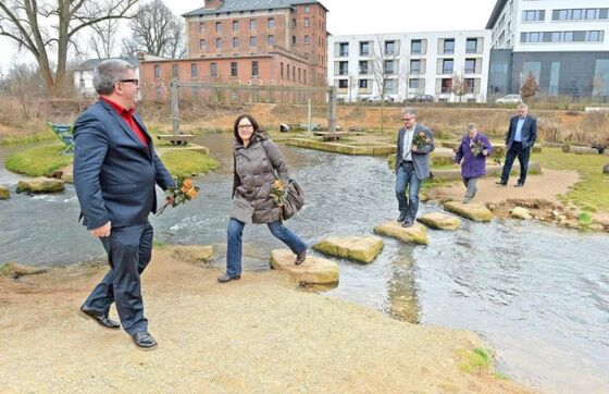 Die SPD-Spitzenkandidaten (v.l.) Wolfgang Metzner, Ingeborg Eichhorn, Felix Holland, Karin Gottschall und Heinz Kuntke